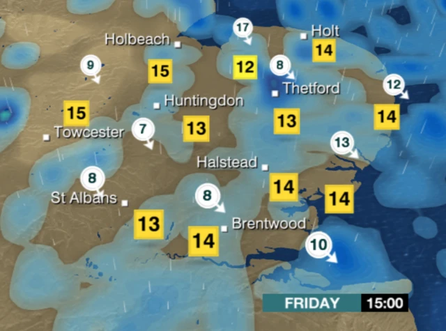 BBC Look East weather map