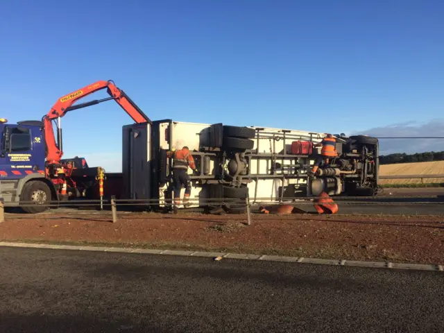 Lorry overturned