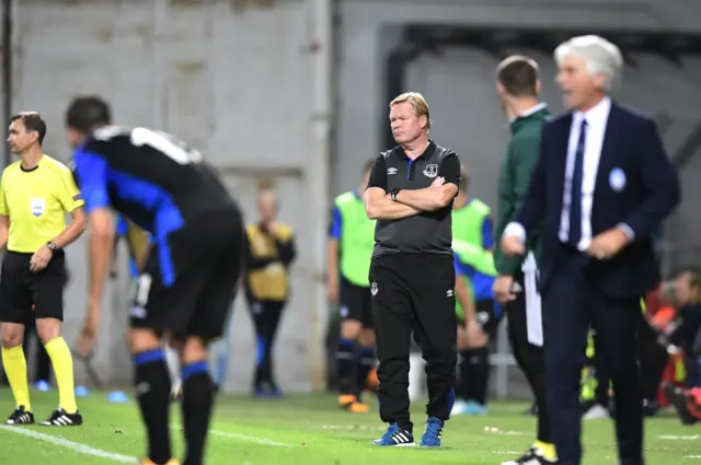 Ronald Koeman looks on