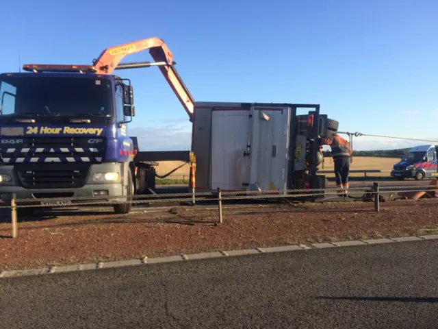 Lorry overturned