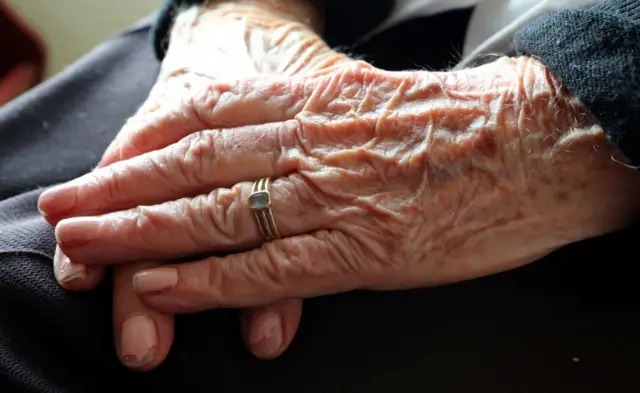 Elderly woman's hands