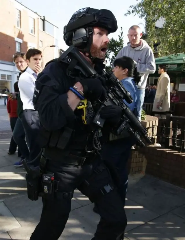 Armed police officer