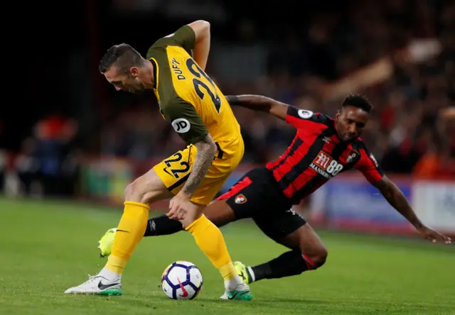 Jermain Defoe tackles Shane Duffy