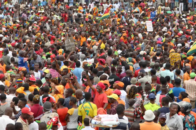 Opposition supporters gather during a protest calling for the immediate resignation of President Faure Gnassingbe in Lome