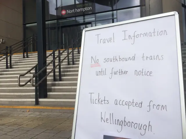 Sign at Northampton Railway station