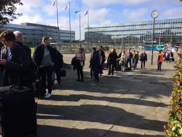 Commuters at Milton Keynes railway station