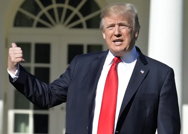 Trump outside whitehouse