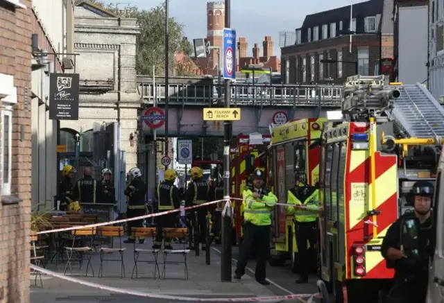 Fire crews at Parsons Green