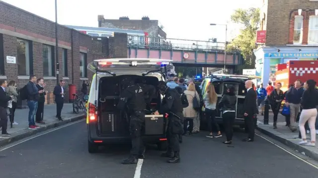 Police outside Parsons Green