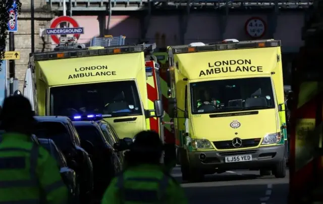 Ambulances at Parsons Green