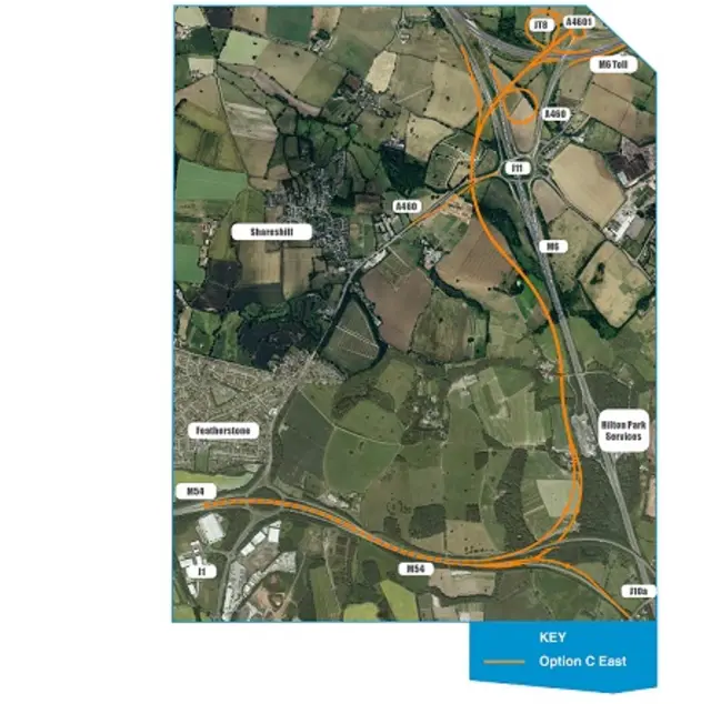 Option C East for the link road