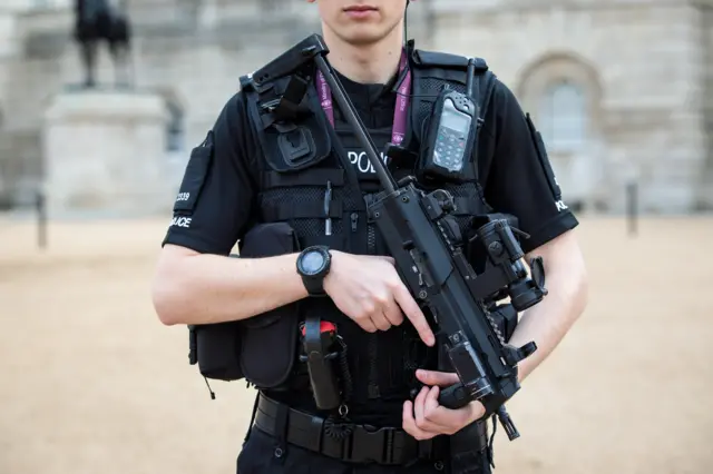 Armed police officer