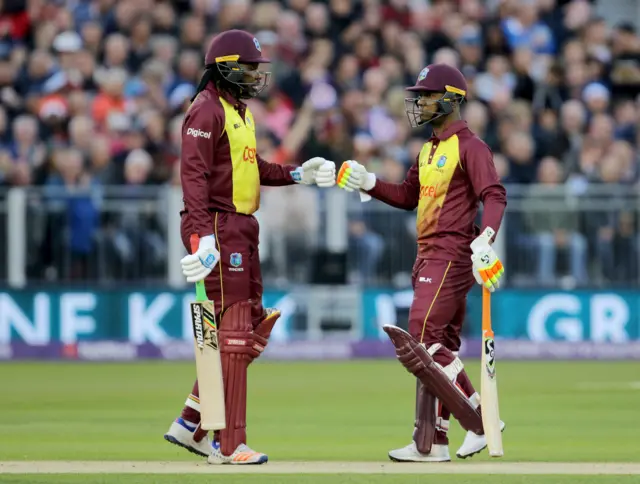 Chris Gayle and Evan Lewis