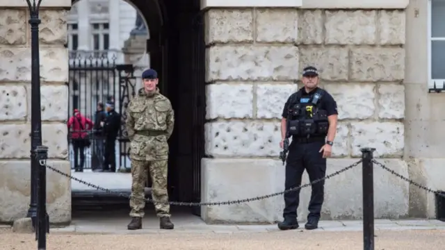 Army and police guard London