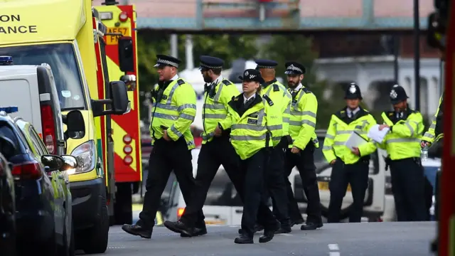 Police at Parsons Green station