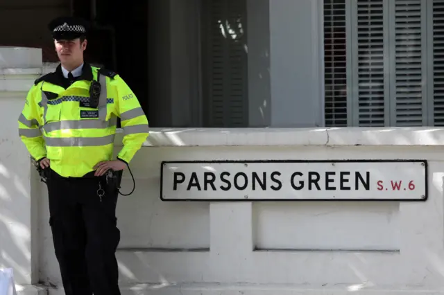 Police officer at Parsons Green