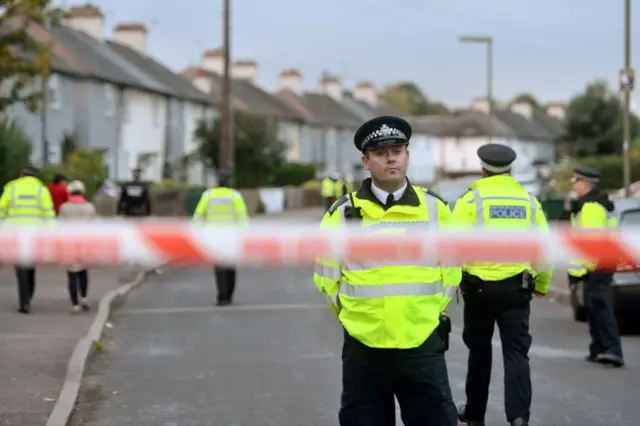 Police at Sunbury-on-Thames