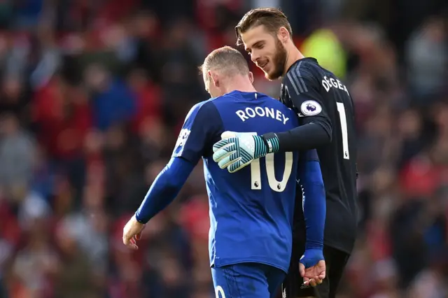 Wayne Rooney and David de Gea