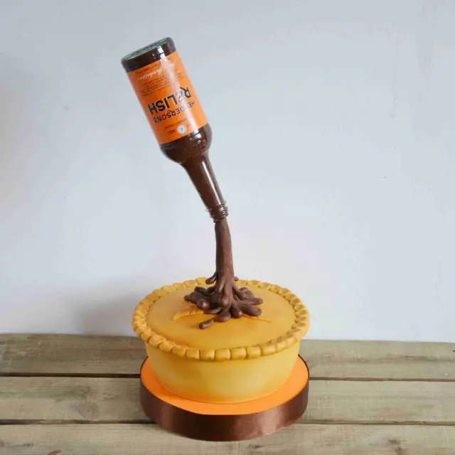 Relish poured on a pie cake