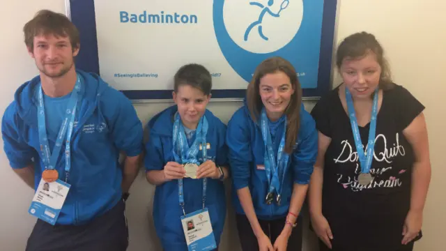 Special Olympians Ollie, Hamish, Hetty and Kathy from Suffolk