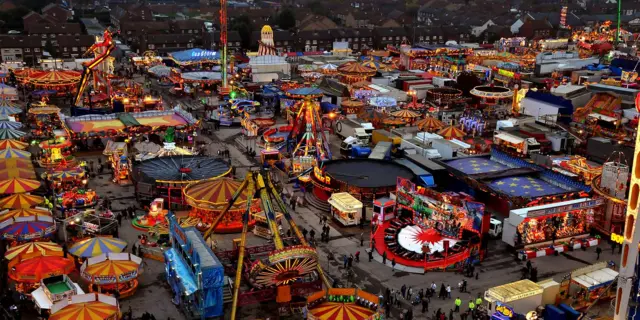 Hull Fair from the air.