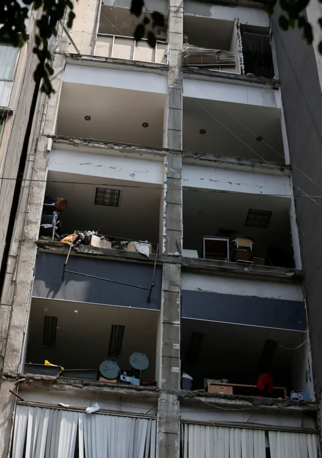 A damaged building in Mexico City, 19 September