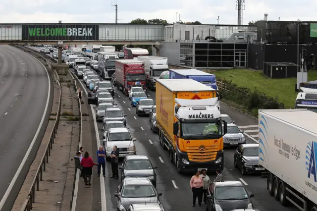 Traffic at standstill on M1