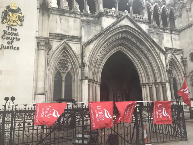 Unite union at the High Court