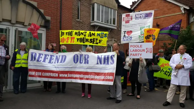 Protesters in Dorchester