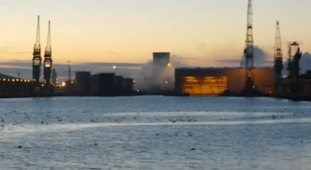 Hull docks with a cloud of vapour around it.