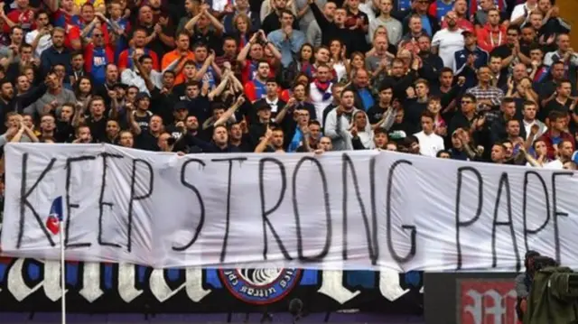 Crystal Palace fans showed their support for Senegal defender Pape Souare following his car crash in 2016