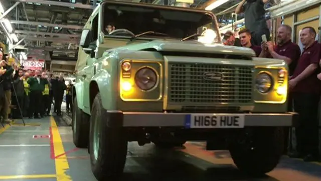 The last Land Rover Defender to come off the Jaguar production line.