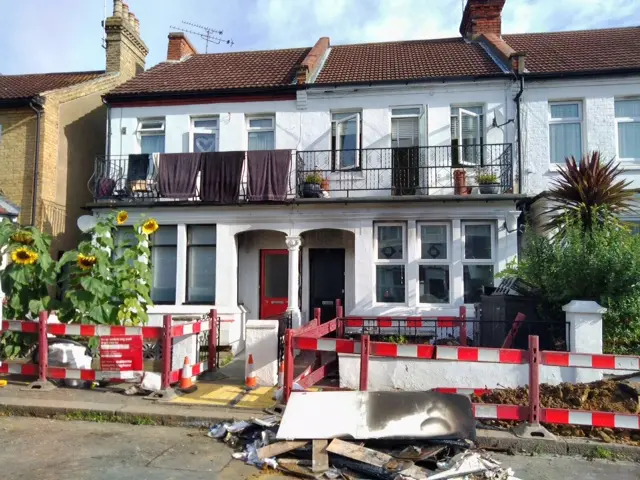 Exterior of building affected by fire