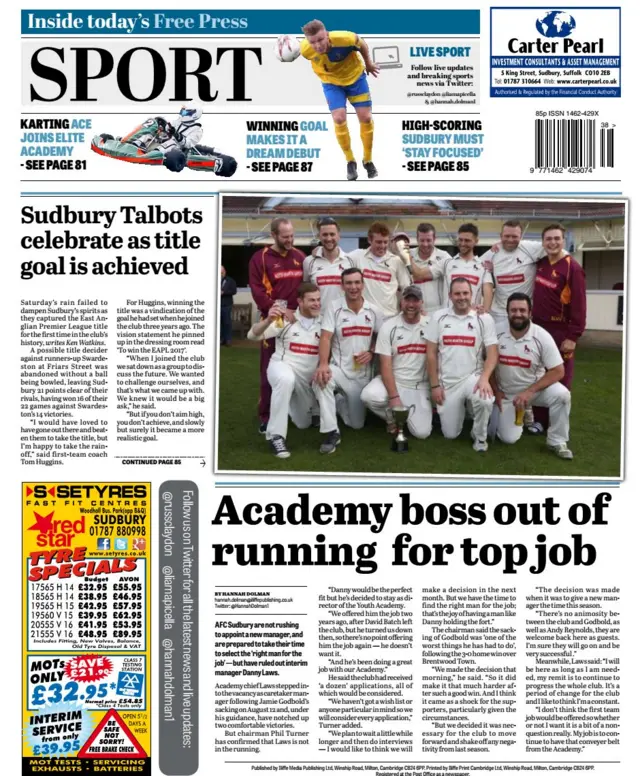 Back page of Suffolk Free Press