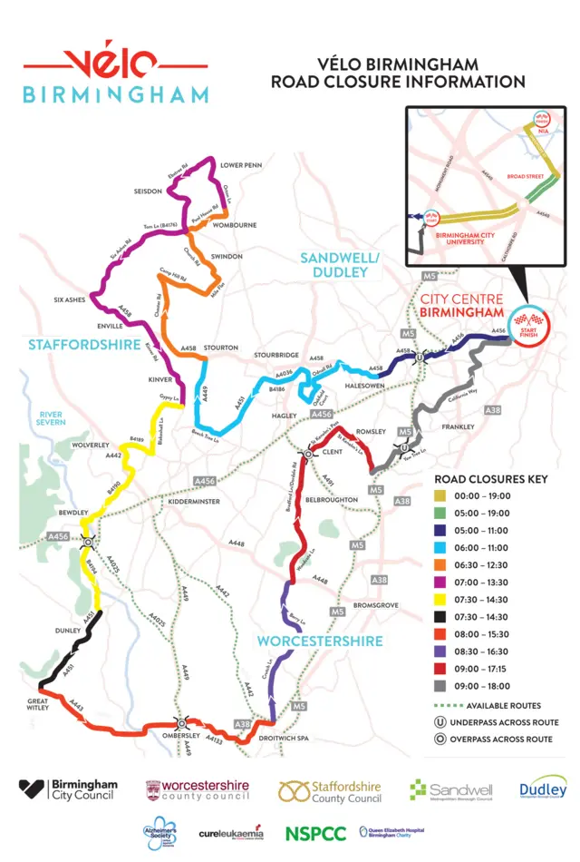 Velo Birmingham map