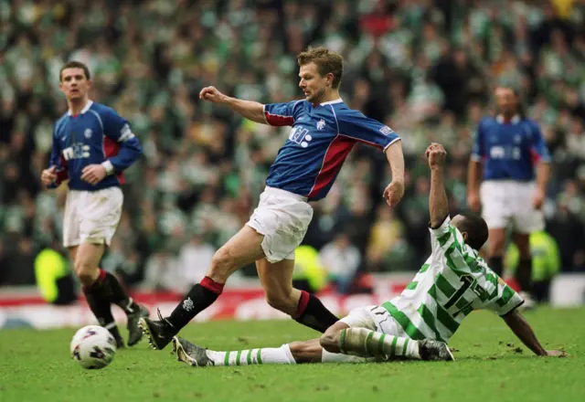 Arthur Numan in action during the Old Firm derby