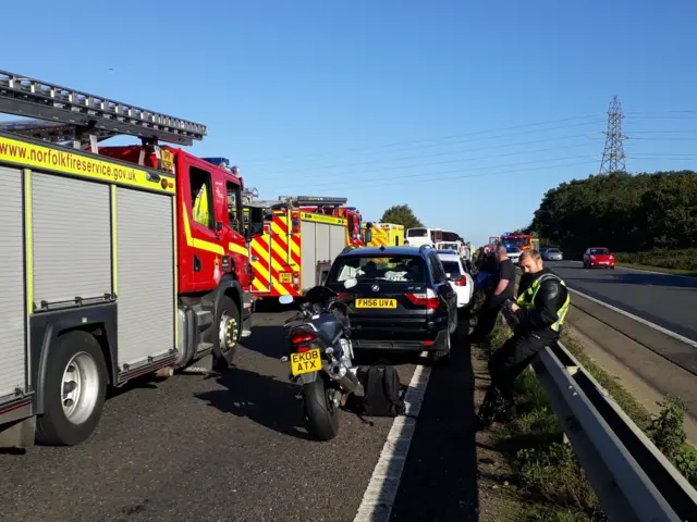 Queuing traffic on the A47