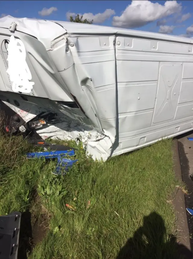 Lorry involved in crash