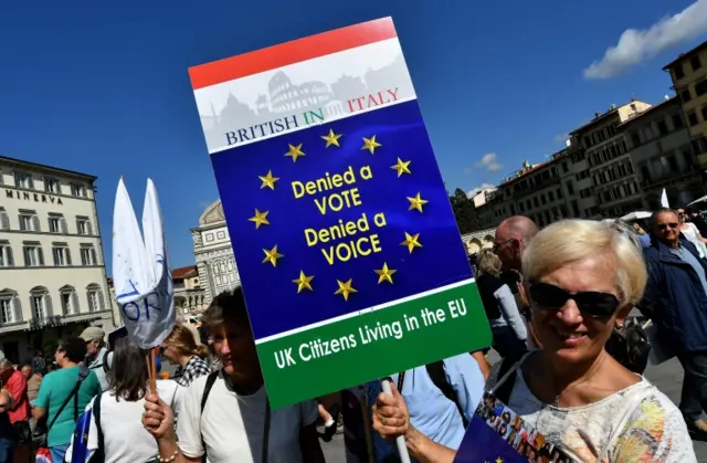 Anti-Brexit protester in Florence