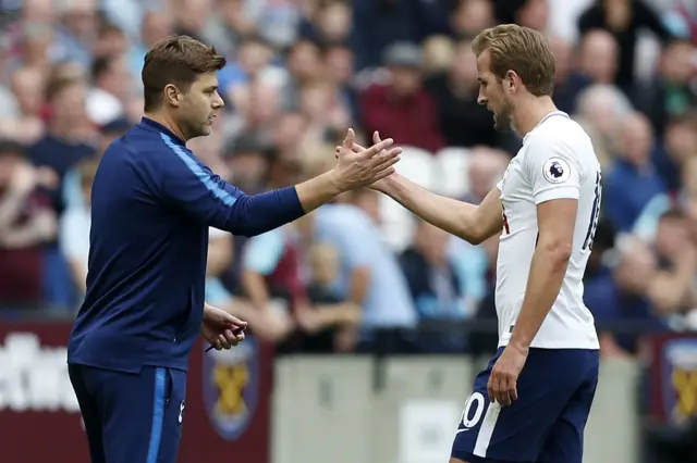 Mauricio Pochettino and Harry Kane