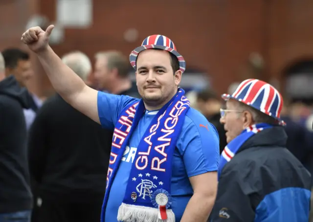 Rangers supporters ahead of kick off at Ibrox