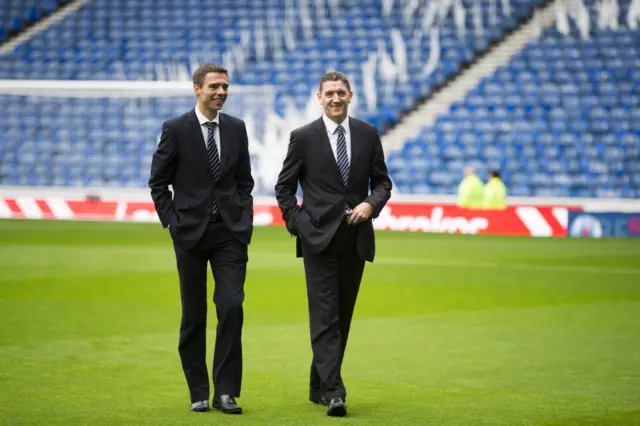 Referee Craig Thomson (right) ahead of kick off