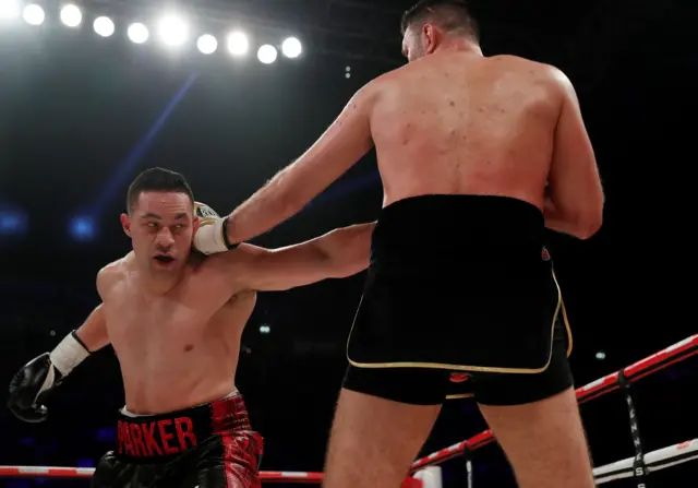 Joseph Parker punches Hughie Fury