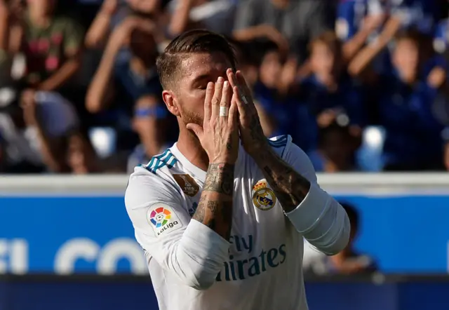 Sergio Ramos looks dejected