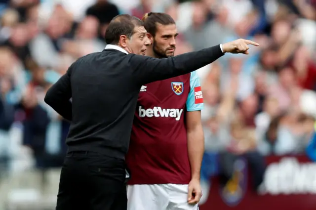 Slaven Bilic and Andy Carroll