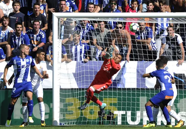 Navas saves a shot