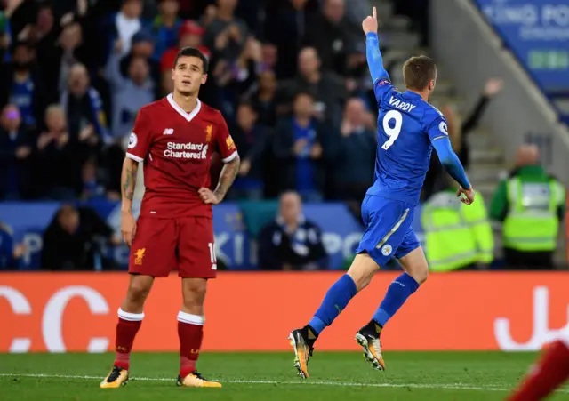 Jamie Vardy celebrates