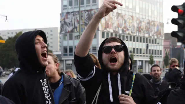 Protesters in Berlin against AfD