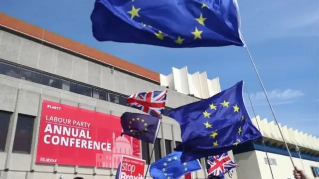 Pro-EU protests outside the Labour Party conference