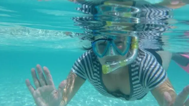 Photograph of Linda Hoey snorkelling